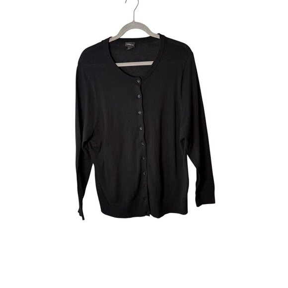 Torrid Womens Black Button-Front Cardigan Sweater Size 1 Lightweight Long Sleeve - Picture 1 of 4